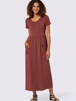 Robe en jersey avec col rond et manches courtes