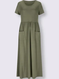 Robe en jersey avec col rond et manches courtes