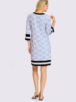 Robe en jersey avec col V et manches trois quarts