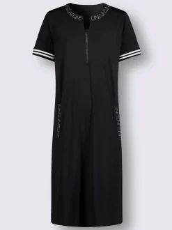 Robe en jersey avec détails en pierres fantaisie