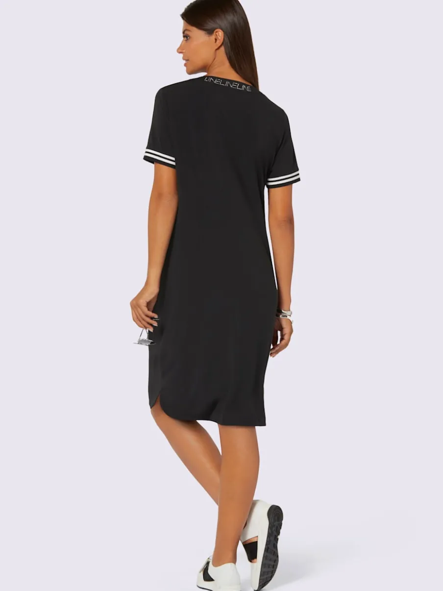 Robe en jersey avec détails en pierres fantaisie