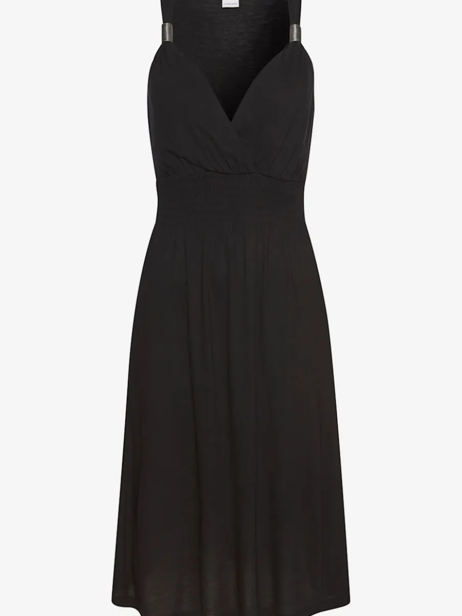 Robe en jersey avec encolure réglable et smockée à la taille