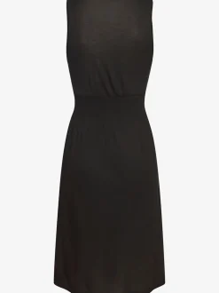 Robe en jersey avec encolure réglable et smockée à la taille