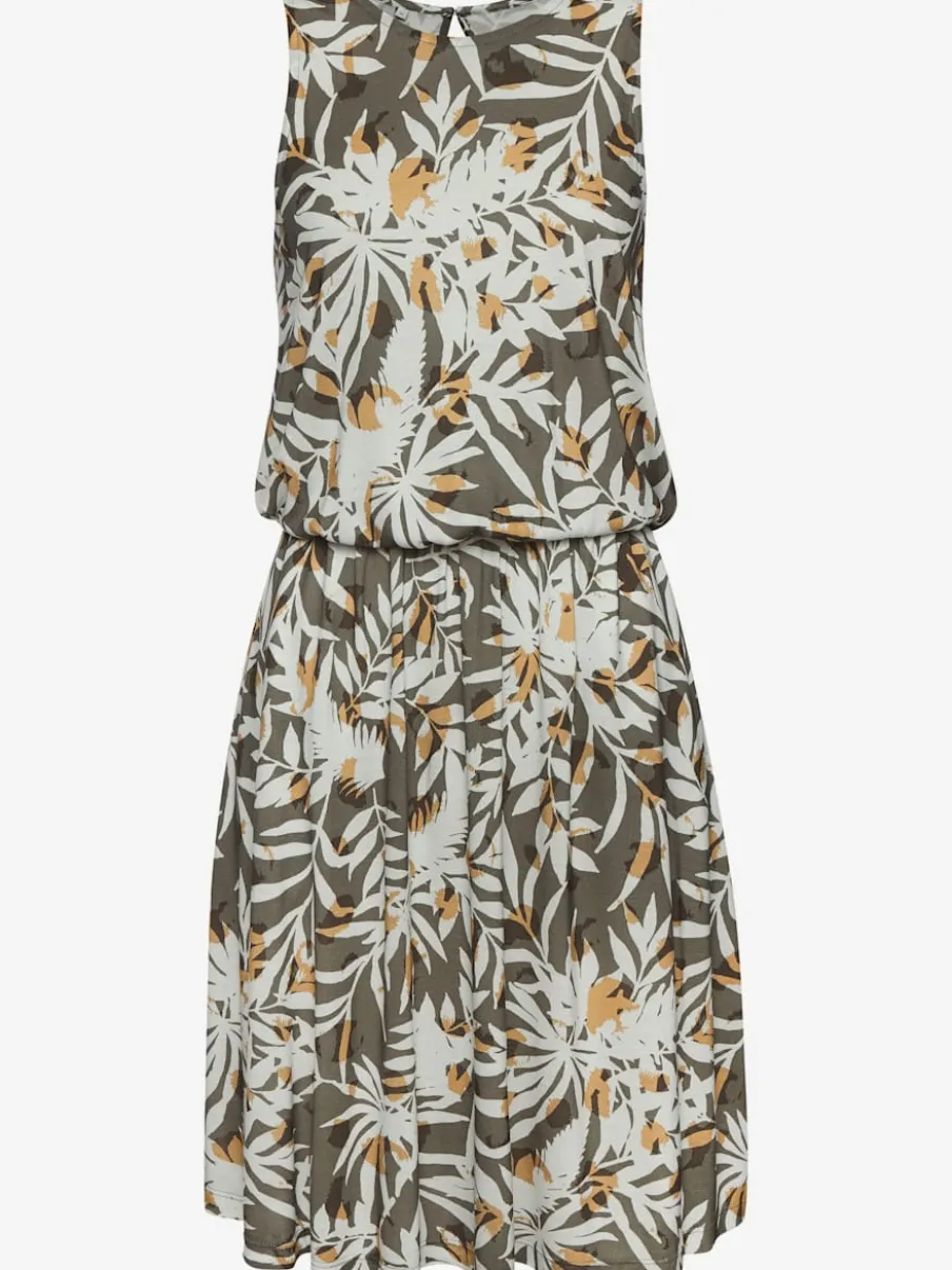 Robe en jersey avec encolure ronde et imprimé floral
