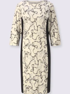 Robe en jersey avec motif nœuds et manches 3/4