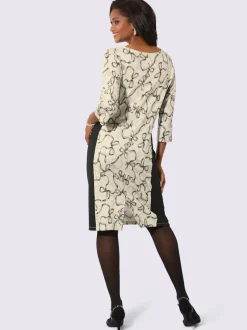 Robe en jersey avec motif nœuds et manches 3/4