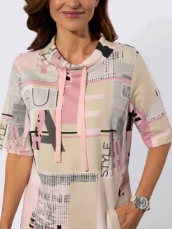 Robe en jersey à col montant avec liens pratiques