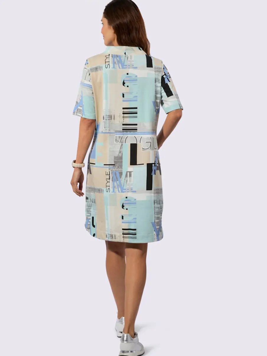 Robe en jersey à col montant avec liens pratiques