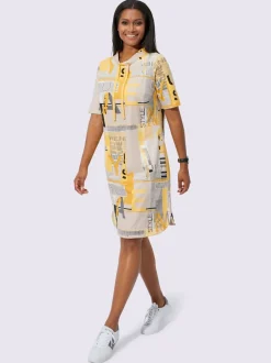 Robe en jersey à col montant avec liens pratiques