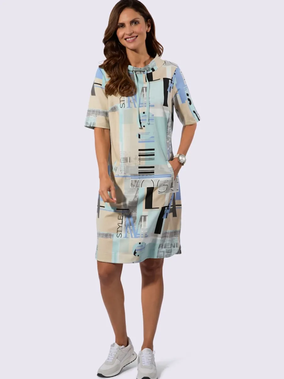 Robe en jersey à col montant avec liens pratiques