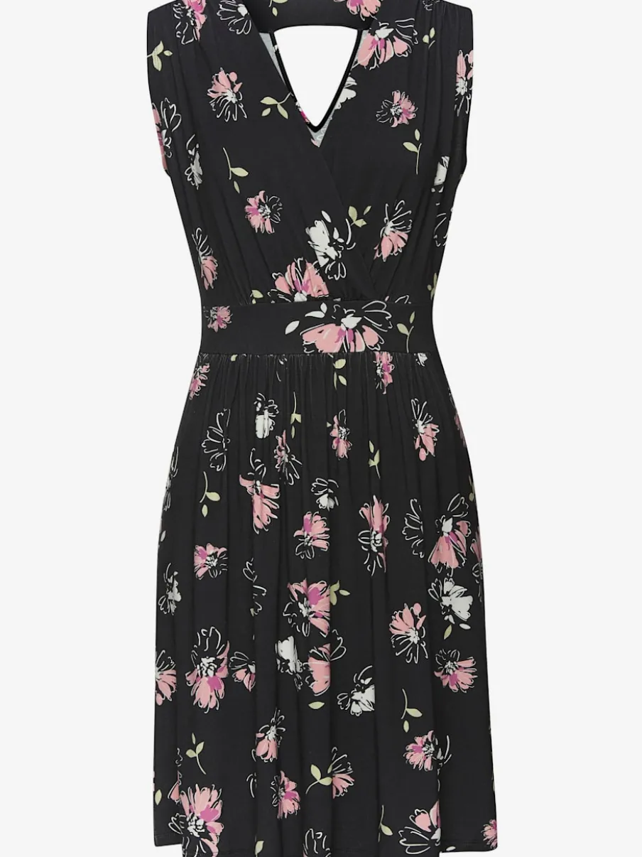 Robe en jersey col v avec imprimé floral délicat
