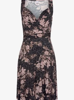 Robe en jersey col v cache-cœur à motifs floraux