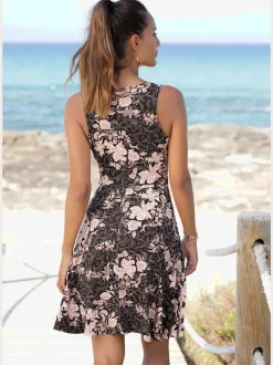 Robe en jersey col v cache-cœur à motifs floraux