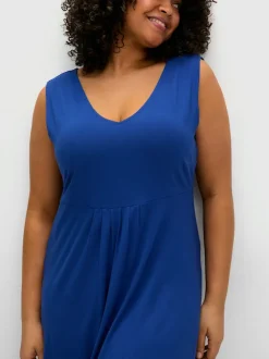 Robe en jersey col v devant et au dos