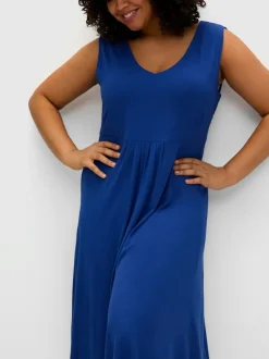 Robe en jersey col v devant et au dos
