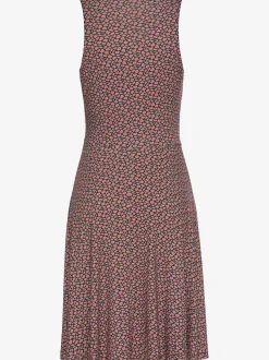 Robe en jersey col V à larges bretelles et imprimé fleuri