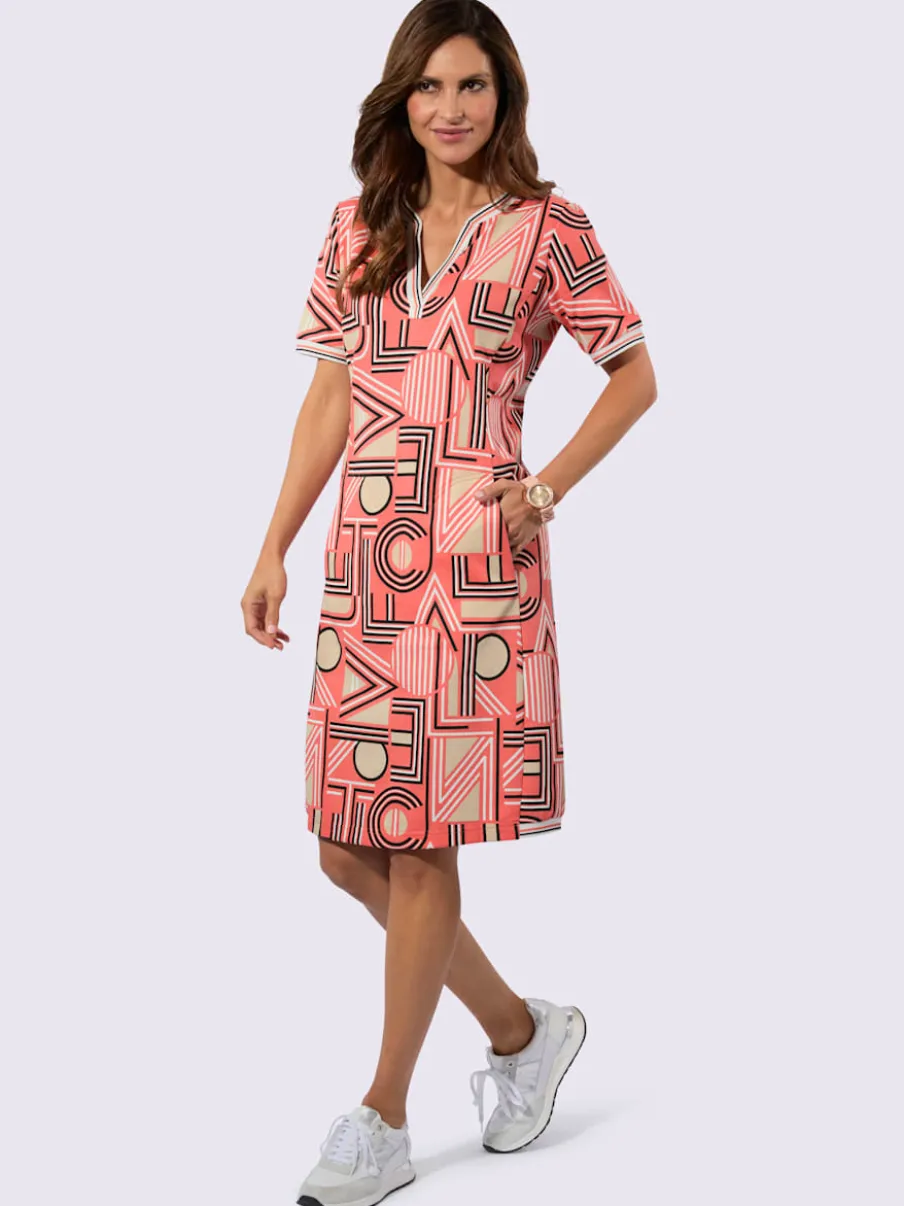 Robe en jersey coupe confortable avec imprimé géométrique