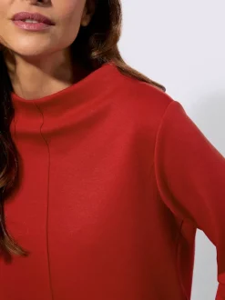 Robe en jersey douce avec col corolle et rayures