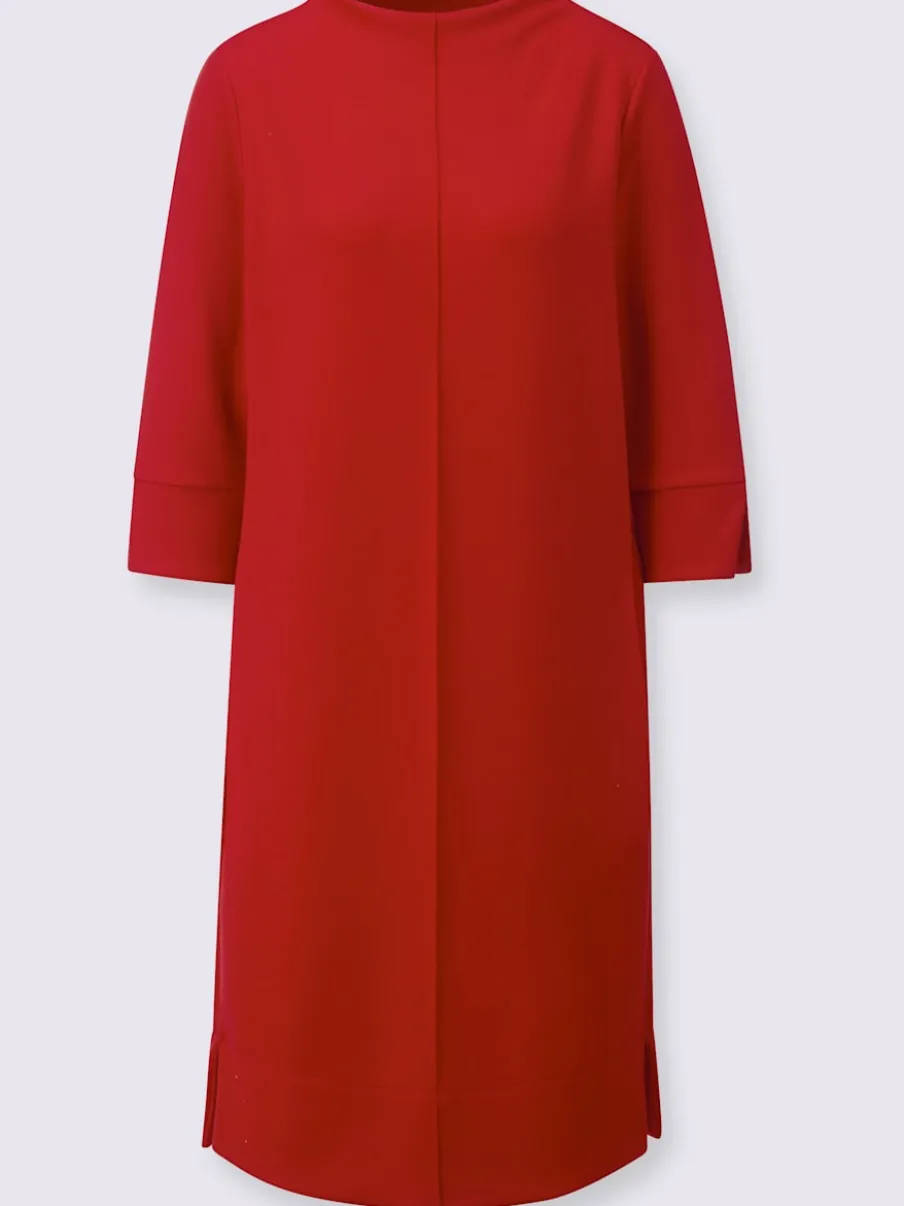 Robe en jersey douce avec col corolle et rayures
