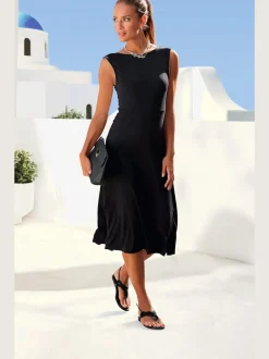 Robe en jersey à empiècements en dentelle florale