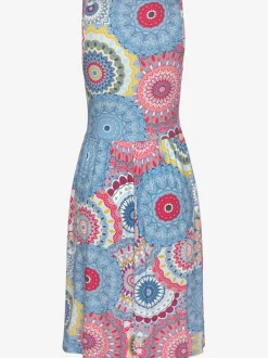 Robe en jersey à encolure en V avec motifs géométriques