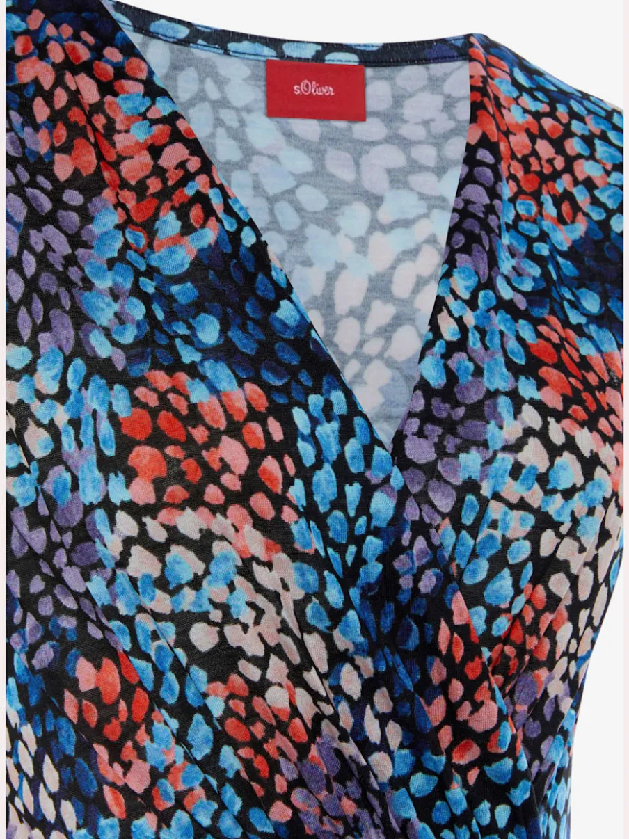 Robe en jersey à encolure en V avec motif floral et coupe décontractée