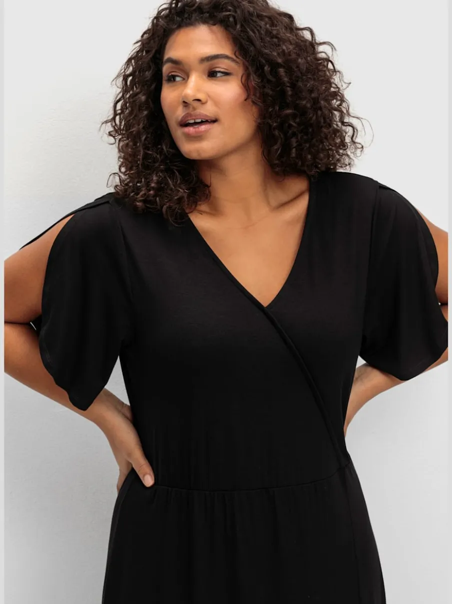 Robe en jersey encolure en v flatteuse