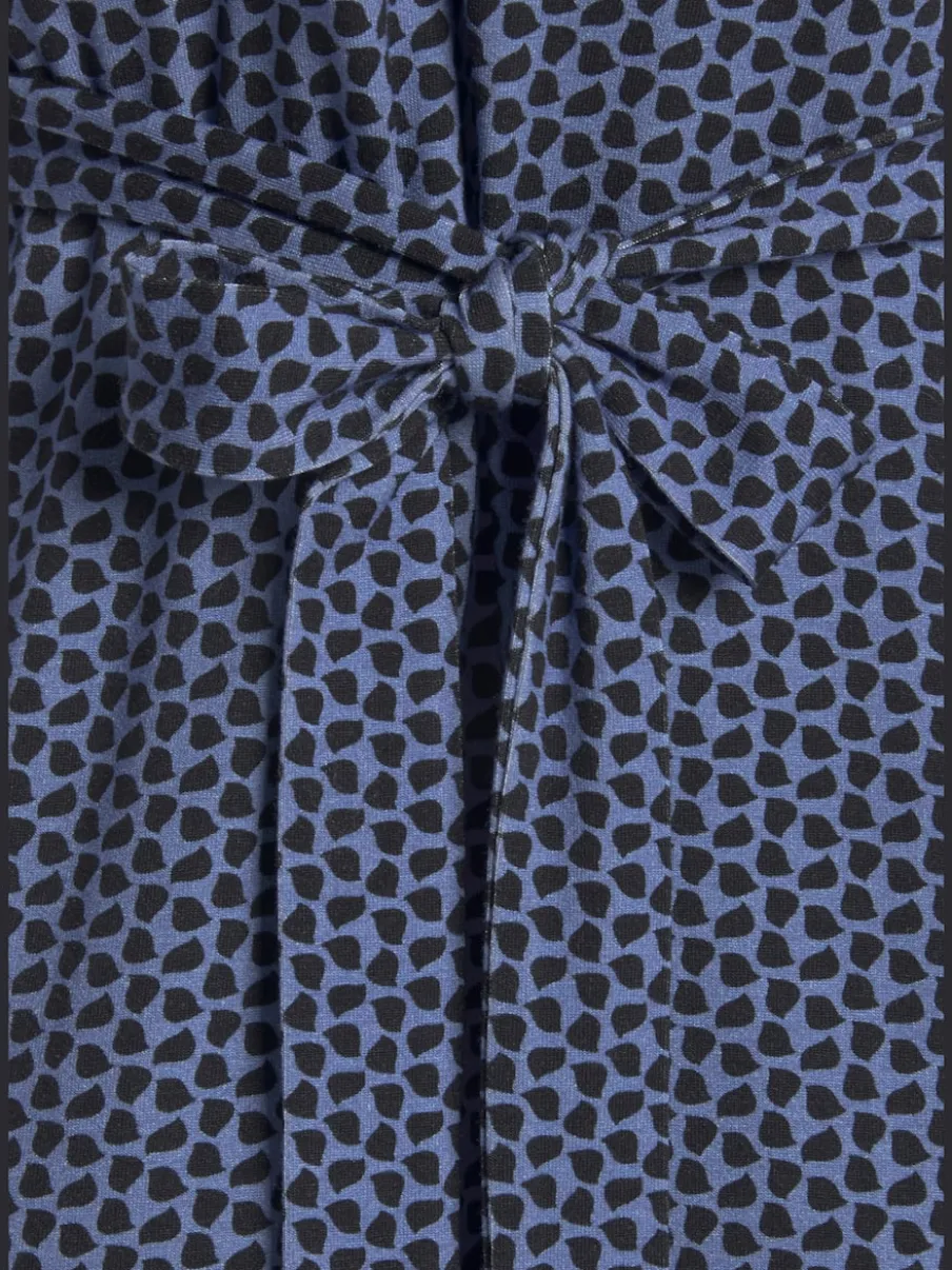 Robe en jersey à encolure en V froncée évasée