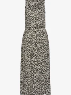 Robe en jersey encolure haute volantée