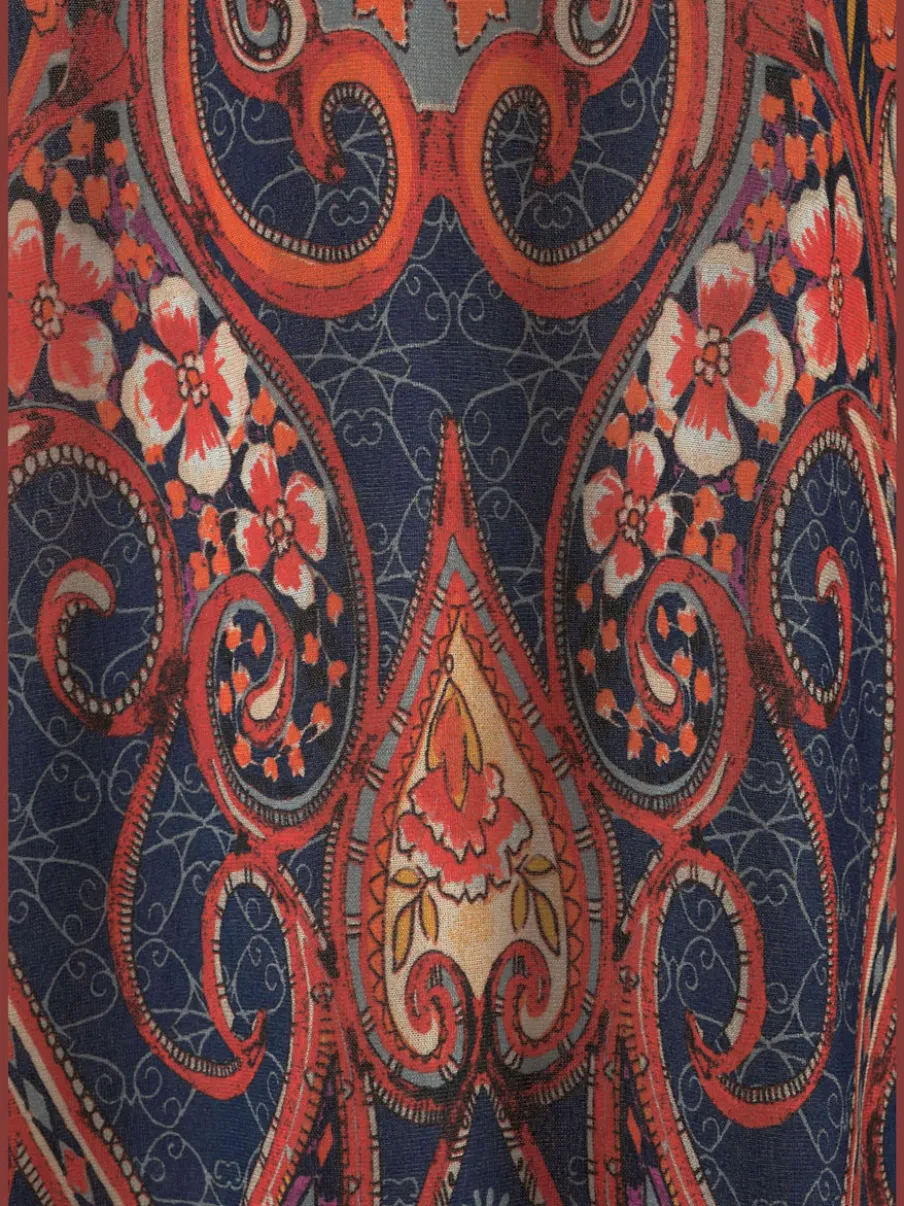 Robe en jersey à encolure raffinée avec imprimé paisley et bretelles mode