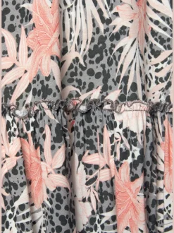 Robe en jersey à encolure ronde avec motifs floraux