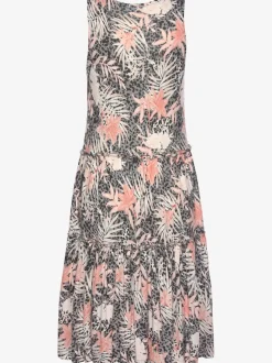 Robe en jersey à encolure ronde avec motifs floraux