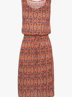 Robe en jersey à encolure ronde avec imprimé coloré