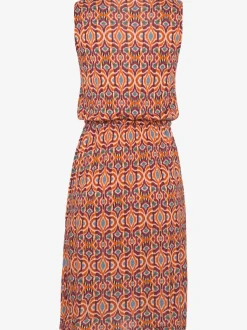 Robe en jersey à encolure ronde avec imprimé coloré