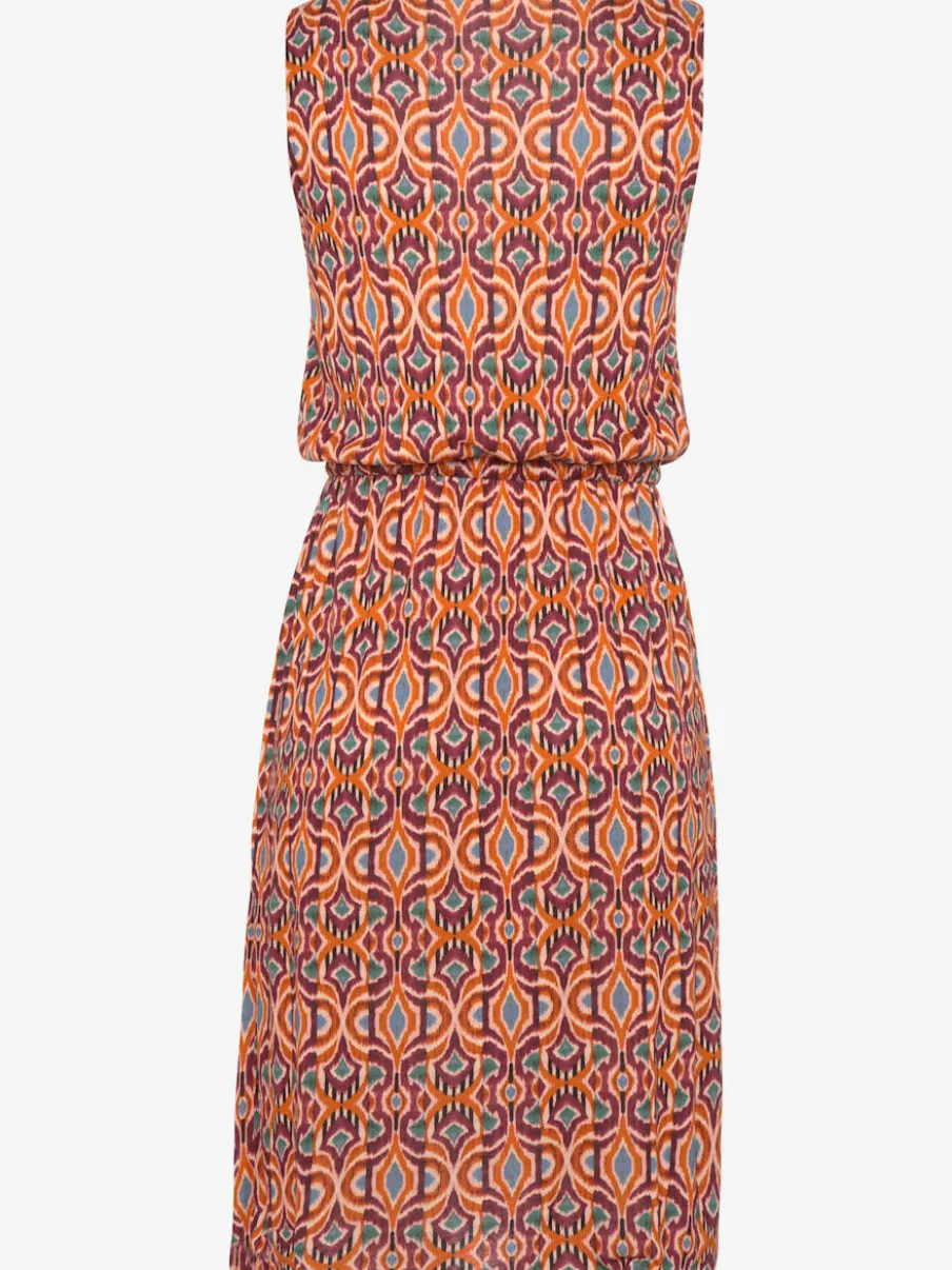 Robe en jersey à encolure ronde avec imprimé coloré
