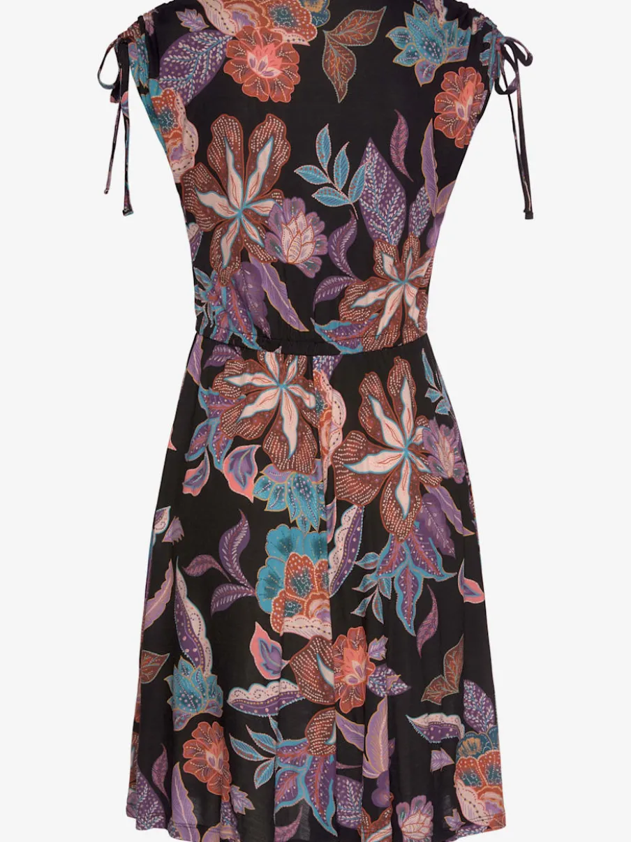 Robe en jersey à encolure ronde avec motifs floraux