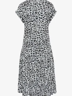 Robe en jersey à encolure ronde et manches courtes avec imprimé graphique