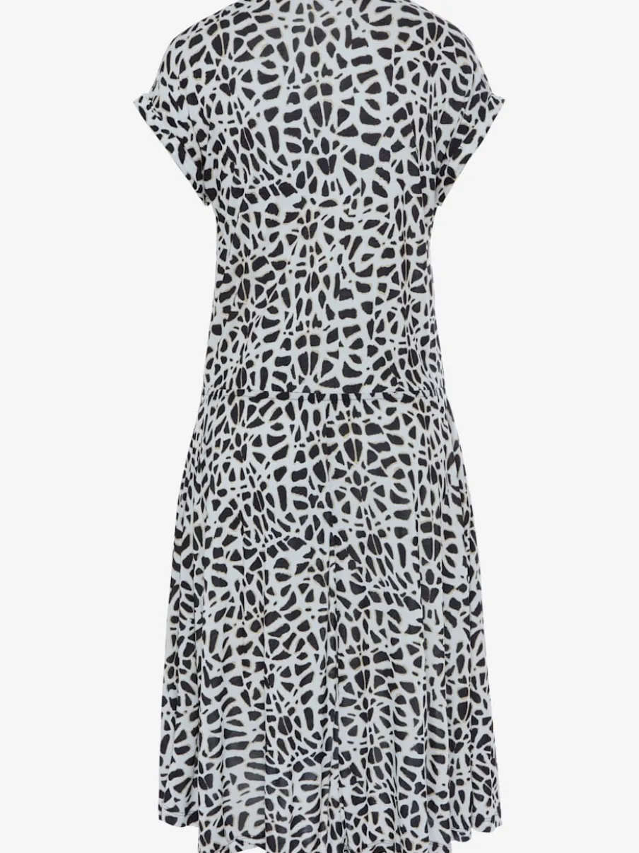 Robe en jersey à encolure ronde et manches courtes avec imprimé graphique