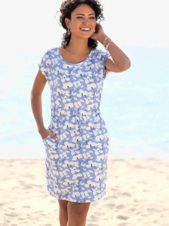 Robe en jersey à encolure ronde avec motif floral