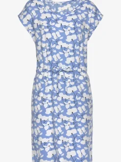 Robe en jersey à encolure ronde avec motif floral