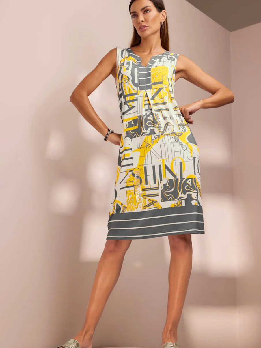 Robe en jersey fluide sans manches avec motifs graphiques