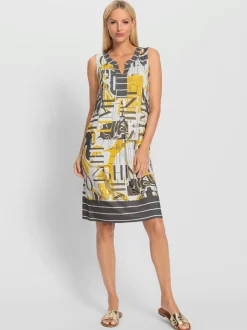 Robe en jersey fluide sans manches avec motifs graphiques