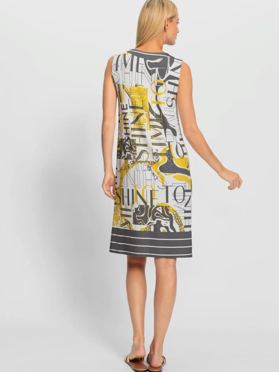 Robe en jersey fluide sans manches avec motifs graphiques