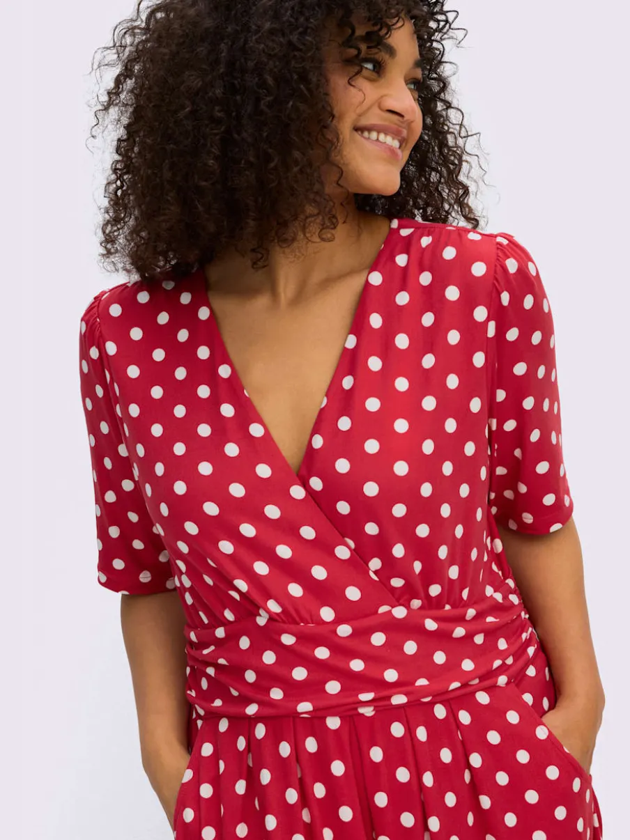 Robe en jersey joli motif à pois