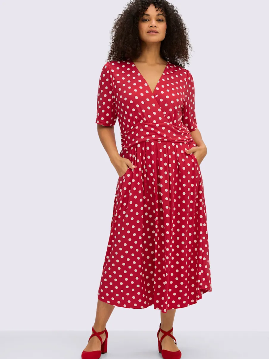 Robe en jersey joli motif à pois