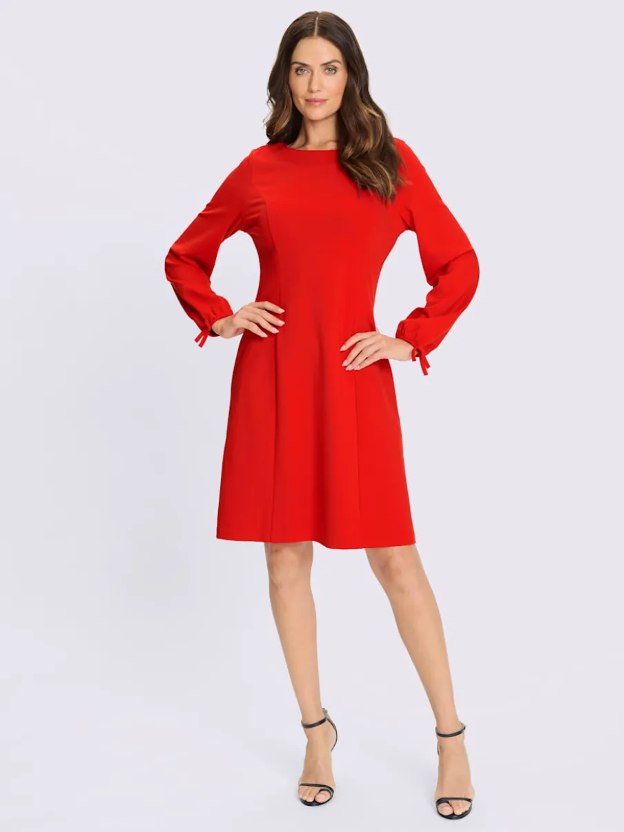 Robe en jersey manches ballon finition cintrée et douce