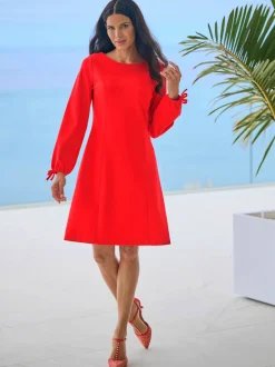 Robe en jersey manches ballon finition cintrée et douce