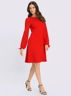 Robe en jersey manches ballon finition cintrée et douce