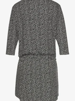 Robe en jersey à manches trois-quarts avec glissière et poches latérales
