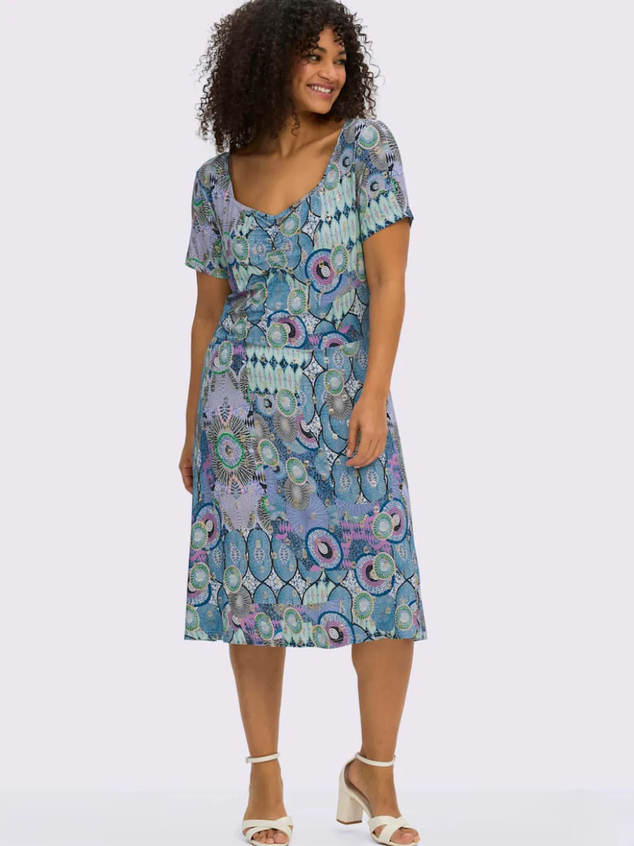 Robe en jersey motif fantaisie